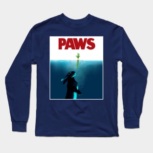 PAWS jaws bunny rabbit parody Long Sleeve T-Shirt